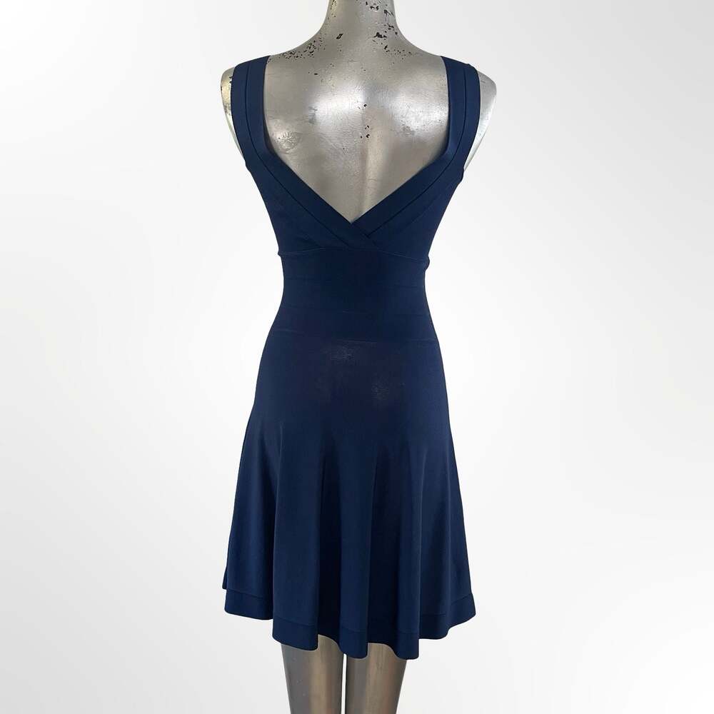 Armani Exchange Navy Blue Sleeveless Bandage Fit and Flare Dress - Picture 4 of 6